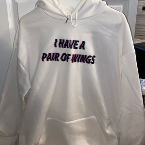 SHEIN white oversized hoodie